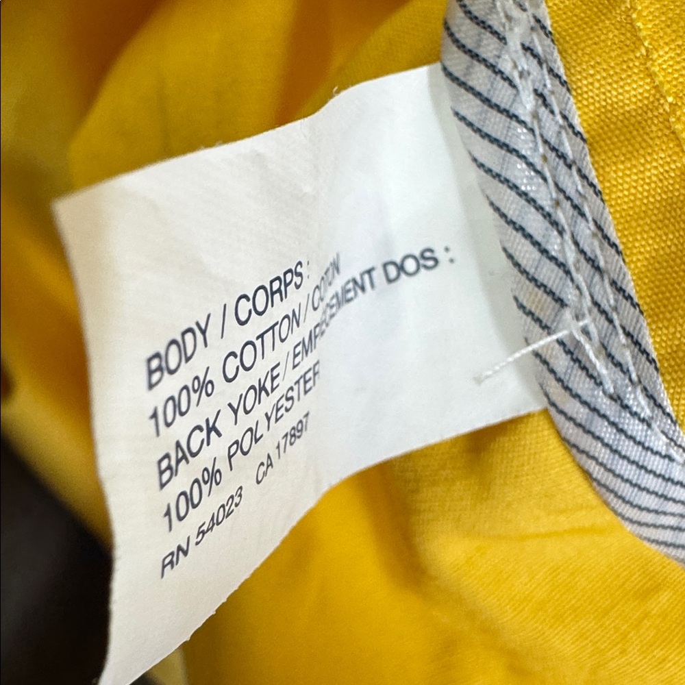 GAP Women's Bright Yellow cotton lightweight peacoat Raincoat L double breast - Picture 11 of 12